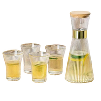 Baochum 7 Piece Clear Glass Water Set Water bottle Drinkware Sets