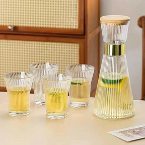 Baochum 7 Piece Clear Glass Water Set Water bottle Drinkware Sets