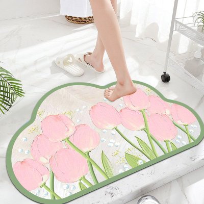 Bathroom Diatom Anti-slip Mat 60x40cm Quick Drying Water Absorption