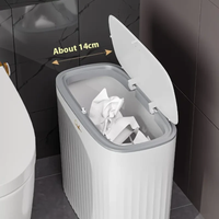Bathroom Sanitary Dustbins 12L Hygienic White Waste Bin with Lid for Toilets & Washrooms. Wastebaskets