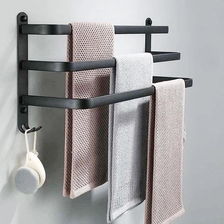 Bathroom Stylist Towel Racks 24 Inch Wall Mounted Stainless Steel, Towel Holder with Modern Design Bathroom Storage Towel Racks