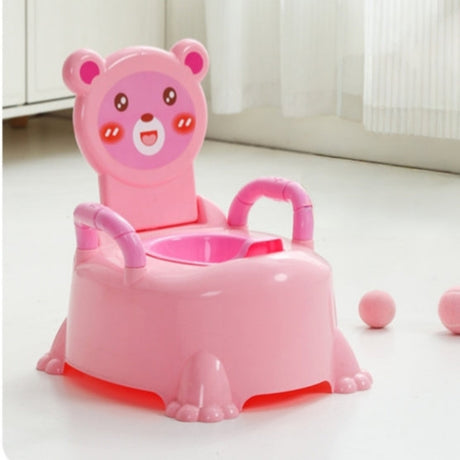 Bear Shaped Portable Baby Training Potty with Folding Backrest and Armrest