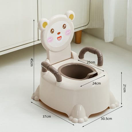 Bear Shaped Portable Baby Training Potty with Folding Backrest and Armrest