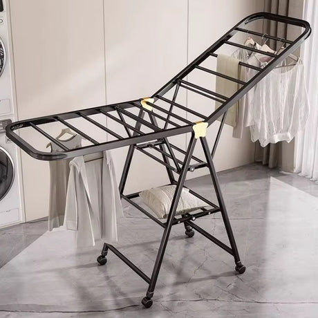 Black Movable Outdoor Drying Rack with Wheels | 1.5M