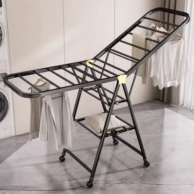 Black Movable Outdoor Drying Rack with Wheels | 1.5M