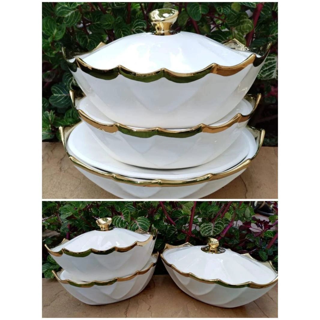 Boat Shaped Serving Bowls Set of 3 - 2L, 3L, 4L Capacity Kitchen & Dining Dinnerware