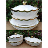 Boat Shaped Serving Bowls Set of 3 - 2L, 3L, 4L Capacity Kitchen & Dining Dinnerware