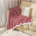 Bohemian Knitted Throw Blanket with Tassels – 150x200cm | Soft Sofa & Bed Cover Throw Blanket Blankets