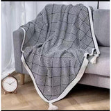 Bohemian Knitted Throw Blanket with Tassels – 150x200cm | Soft Sofa & Bed Cover