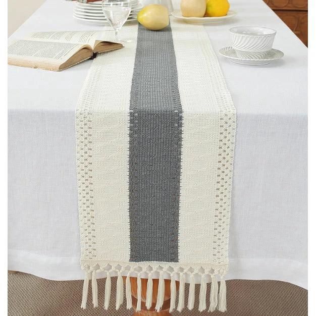 Bohemian Style Table Runner with Tassels 30×220cm Table runner Table Runners