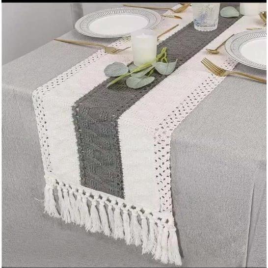 Bohemian Style Table Runner with Tassels 30×220cm Table runner Table Runners