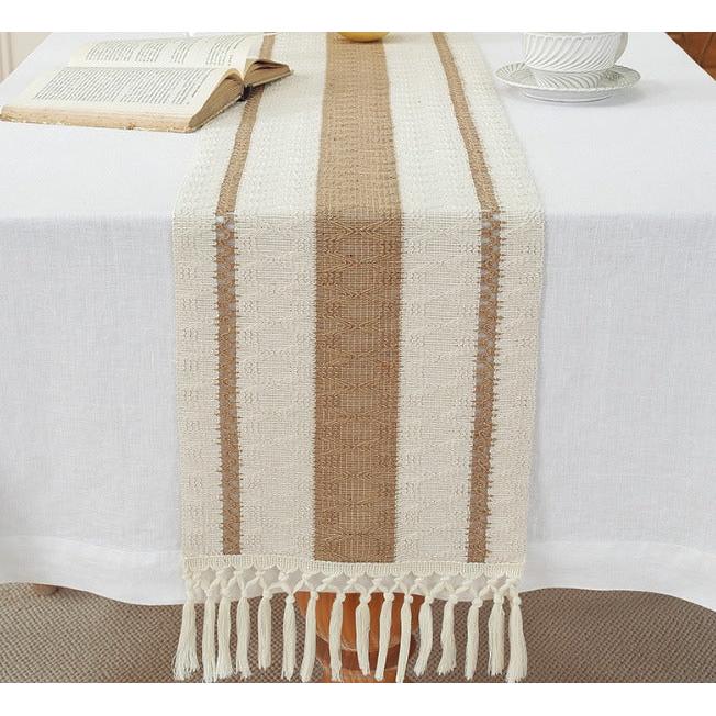 Bohemian Style Table Runner with Tassels 30×220cm