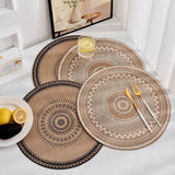 Boho Style Jute Table Place Mats for Dining and Decor
