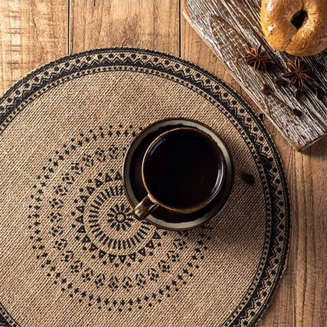 Boho Style Jute Table Place Mats for Dining and Decor