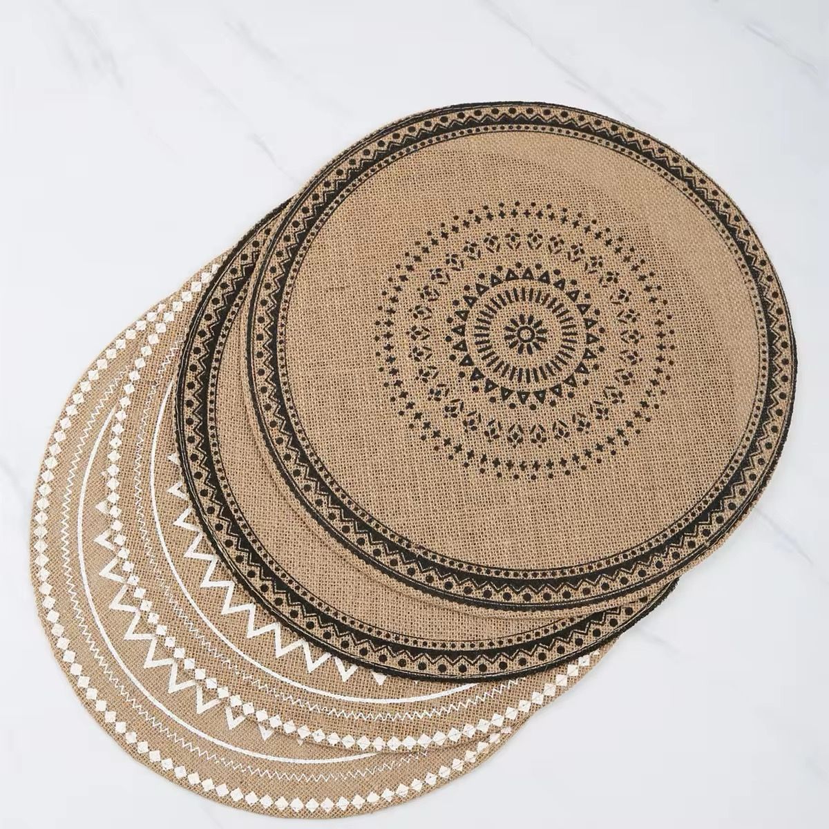Boho Style Jute Table Place Mats for Dining and Decor