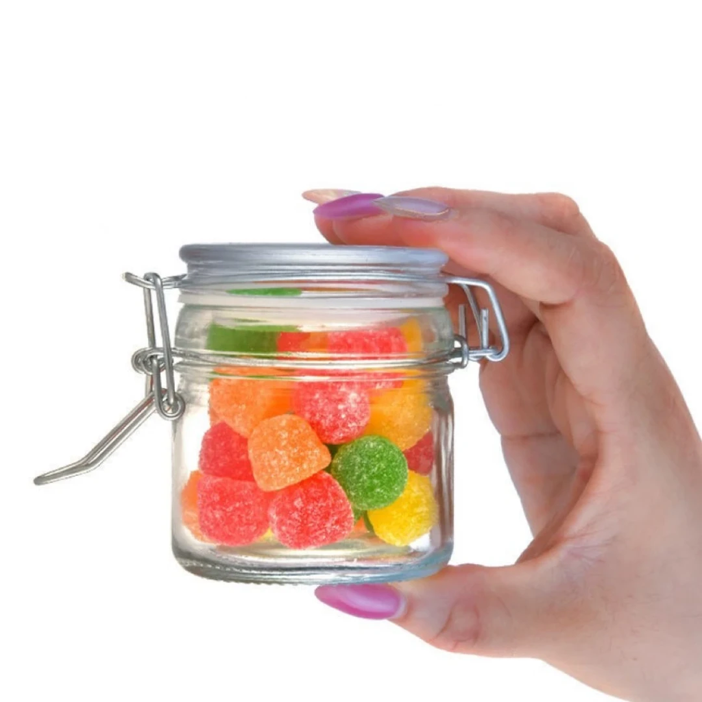 Bon Appetit Stylish Clip Style Glass Storage Jars | Leak Proof Borosilicate Glass | 0.25L to 1.5L Capacities Black November Food Storage Containers