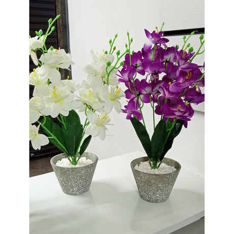 Bonsai Style Artificial Blossom Flowers | Elegant and Low Maintenance Potted Plants | Office Desktop Flowers | Dining Centerpieces | Airbnb Home Decoration