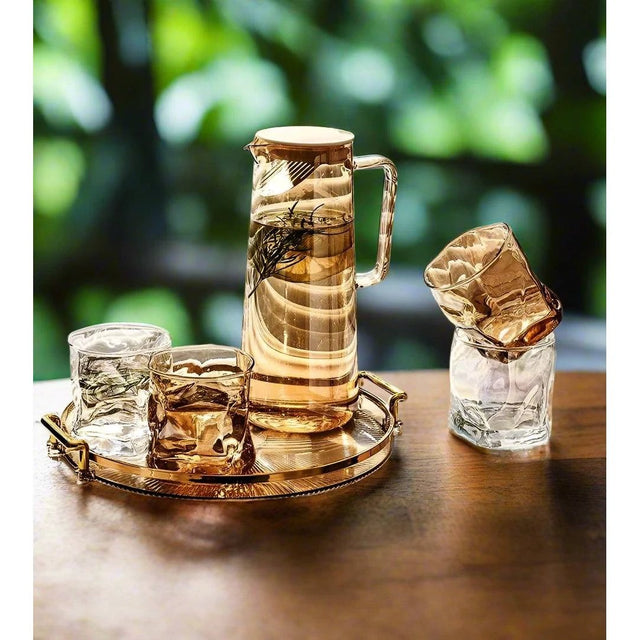 Borosilicate Glass Jar Set 7 Piece Heat Resistant Drinkware Collection