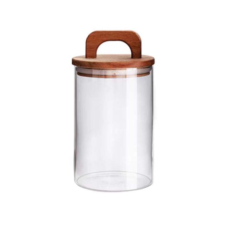 Borosilicate Glassware With Bamboo Air Tight Lid 3pcs Storage Jars