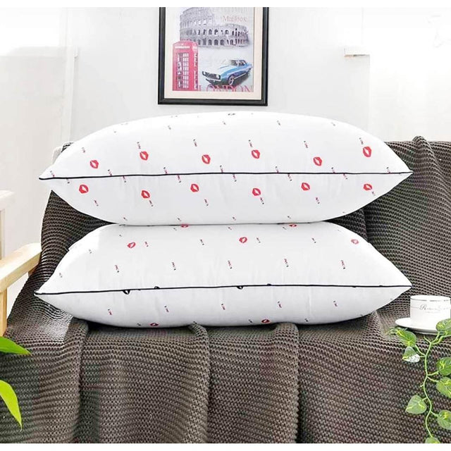 Breathable Fiber Filled Pillows | Comfortable Microfiber Fabric | Deep Sleep Support for Home Beds | 74*48CM, customized | 2pcs