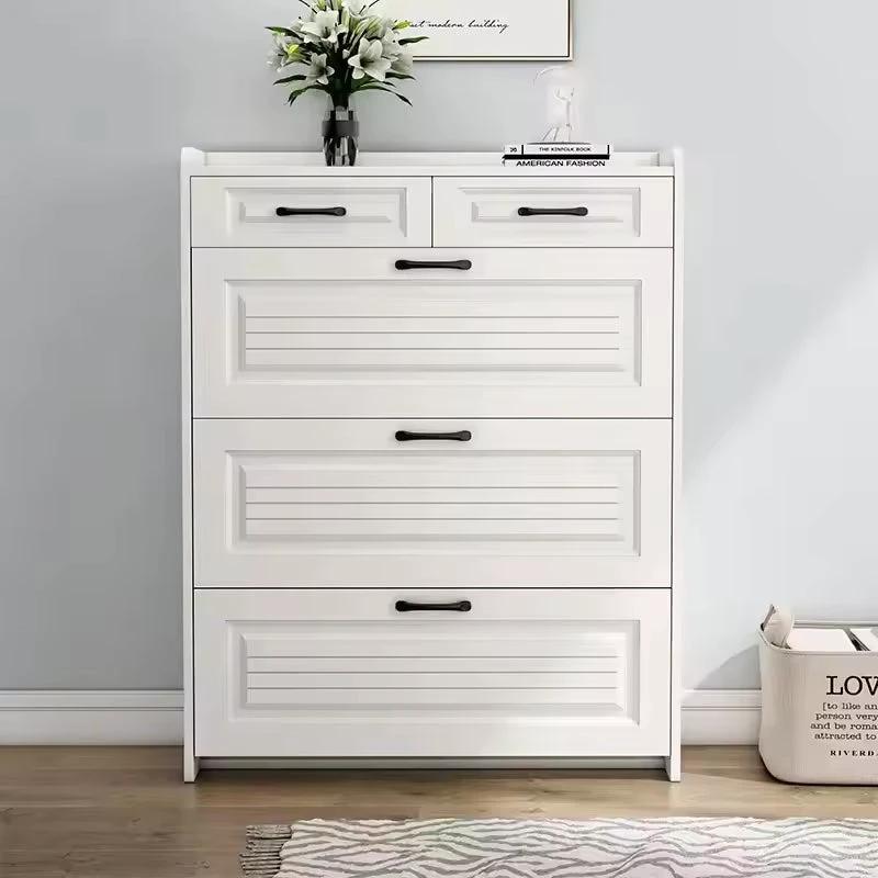 Bucket Flip Shoe Cabinet Modern Space Saving Multi Layer Shoe Rack 120x24x100cm Minimalist Luxury Furniture Entryway Storage Shoe Organizers