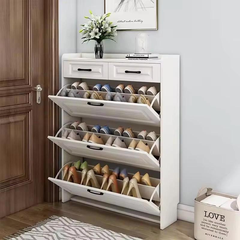 Bucket Flip Shoe Cabinet Modern Space Saving Multi Layer Shoe Rack 120x24x100cm Minimalist Luxury Furniture Entryway Storage Shoe Organizers