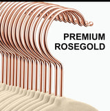 Luxury Velvet Anti-Slip Hangers – 10pcs | Premium Rose Gold Hook | Black or White