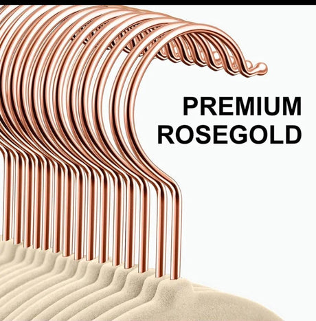 Luxury Velvet Anti-Slip Hangers – 10pcs | Premium Rose Gold Hook | Black or White