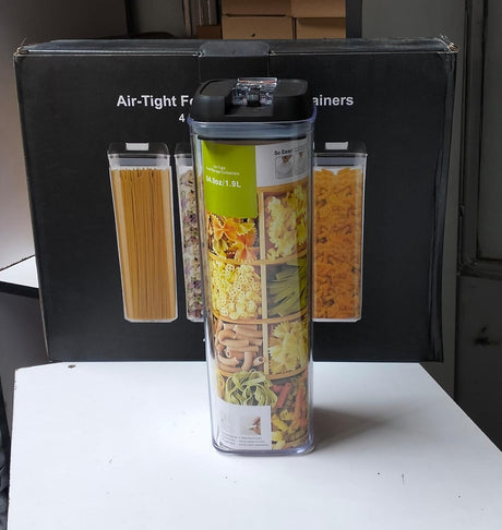 4-Piece Acrylic Food Container Set – 1.9L Airtight Pantry Storage with Labels- Furaha Finds Kenya