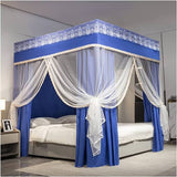 Canopy 4 Stand Mosquito Net with Stainless Steel Bracket | Princess Room Decorative Bed Curtain, 6x6 Size