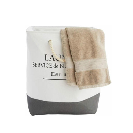 Canvas Laundry Basket MultiPurpose Basket with Handle 60L Capacity 40x40x38cm