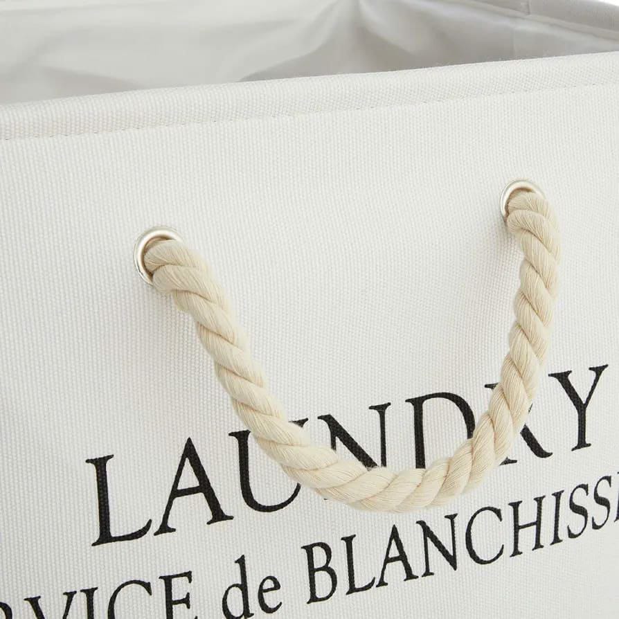 Canvas Laundry Basket MultiPurpose Basket with Handle 60L Capacity 40x40x38cm