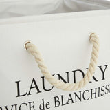 Canvas Laundry Basket MultiPurpose Basket with Handle 60L Capacity 40x40x38cm