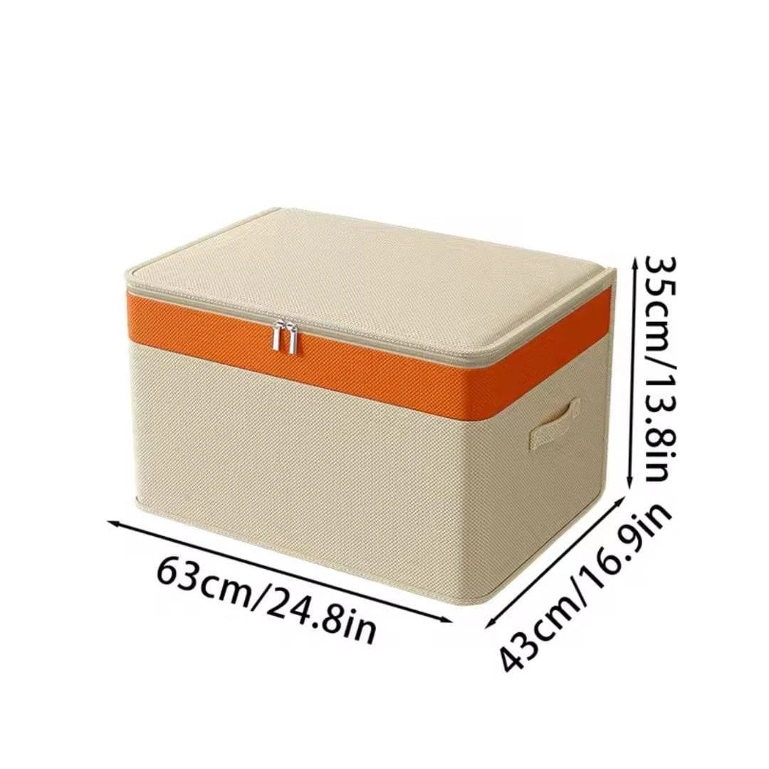 Canvas Quilt Clothing Storage Organizer Foldable with Zipper Storage and organization Household Storage Bags