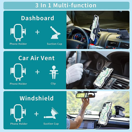 Car Phone Holder 360° Rotating Suction Cup Mount