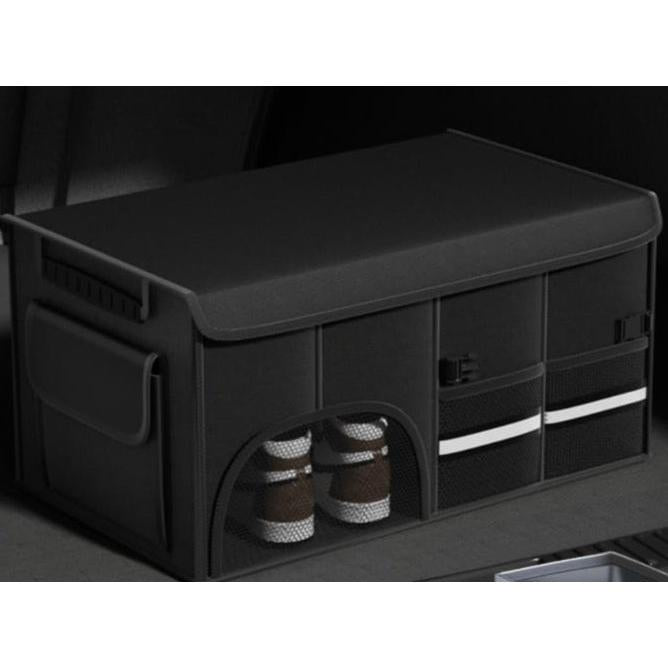 Car Trunk Foldable Storage Box Large Capacity Multi Tool & Cargo Organizer (60cm x 35cm x 30cm) Black Grey Beige