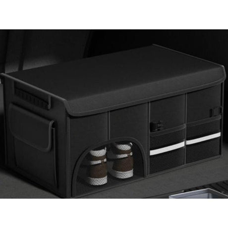 Car Trunk Foldable Storage Box Large Capacity Multi Tool & Cargo Organizer (60cm x 35cm x 30cm) Black Grey Beige
