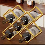 Carbon Metal 5-Slot Wine Holder in Black and Gold