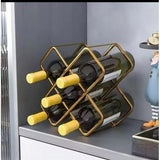 Carbon Metal 5-Slot Wine Holder in Black and Gold
