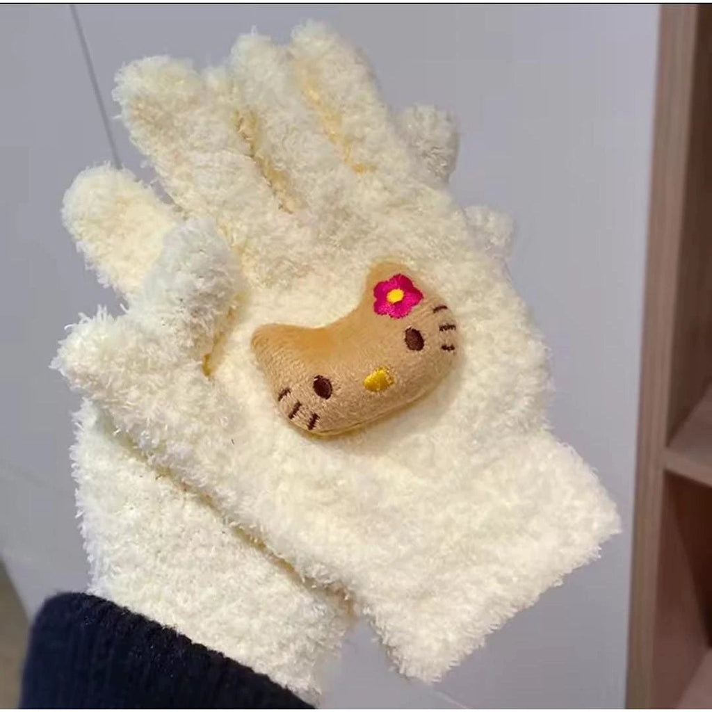 Cartoon Themed Woolen Winter Gloves for Kids and Adults Thermal Acrylic Knit Kids essential Gloves & Mittens