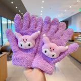 Cartoon Themed Woolen Winter Gloves for Kids and Adults Thermal Acrylic Knit