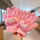 Cartoon Themed Woolen Winter Gloves for Kids and Adults Thermal Acrylic Knit