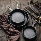 Cast Iron Frying Pan Cooking Skillet Egg and Steak Fry Pan 14cm–26cm