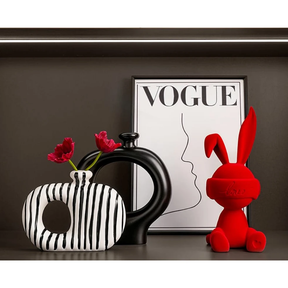 Ceramic Stripped Vase Set – Modern Decorative Design Living Room Decor Home Decor Decals