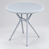 Round Grey Outdoor Bistro Table with Folding Metal Legs Outdoor Table Bistro Tables
