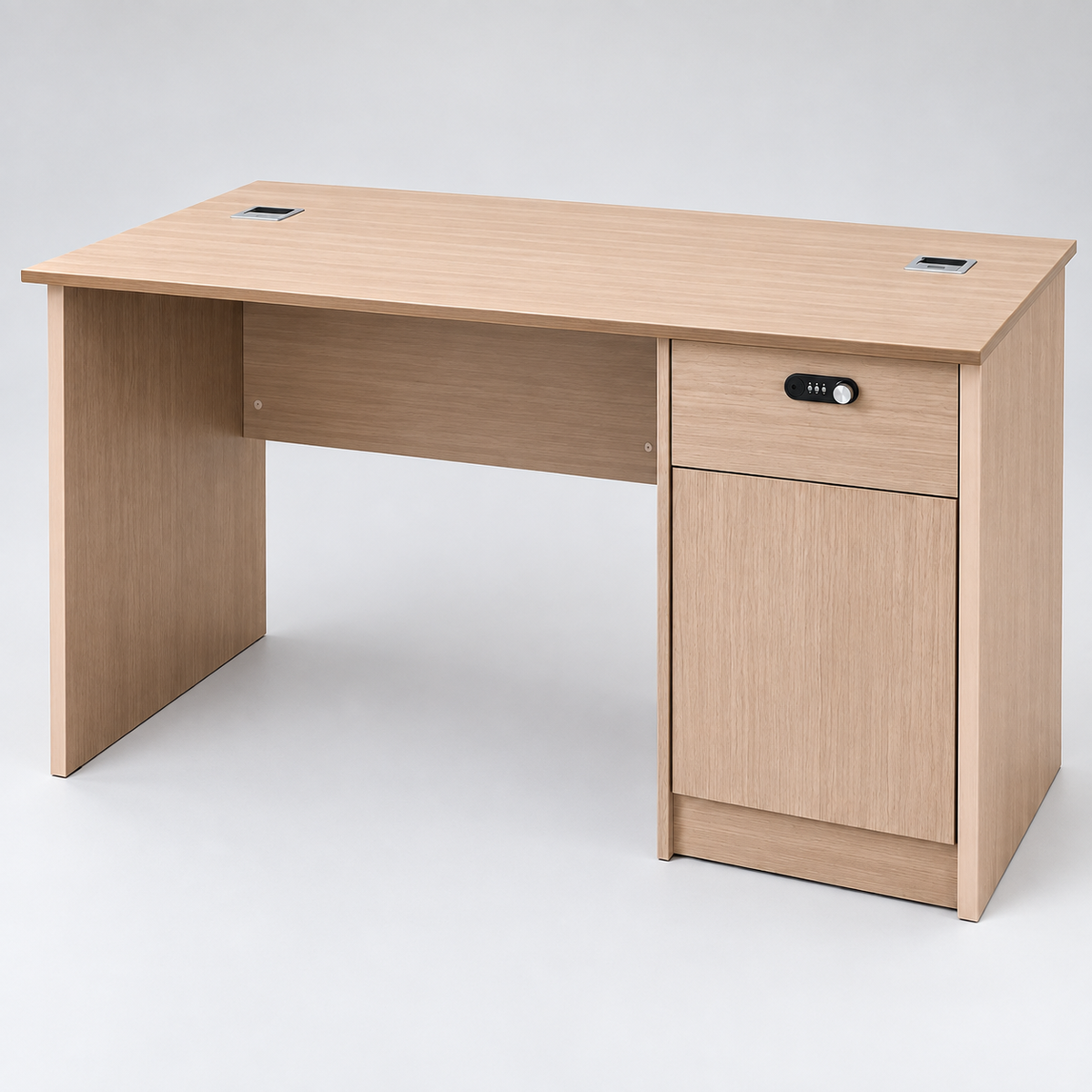 1.2m Light Grey Office Desk with Modesty Panel & Cable Grommets Office Desk Computer Desks