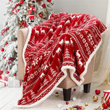 Christmas Fleece Throw Blanket Double-Sided Cozy Warm Blanket 130x150cm