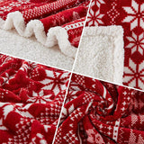 Christmas Fleece Throw Blanket Double-Sided Cozy Warm Blanket 130x150cm