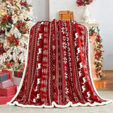 Christmas Fleece Throw Blanket Double-Sided Cozy Warm Blanket 130x150cm