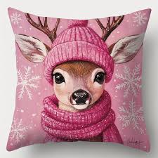 Christmas Themed Cushion Cover 45x45cm Decorative Pillow Case(A pair)